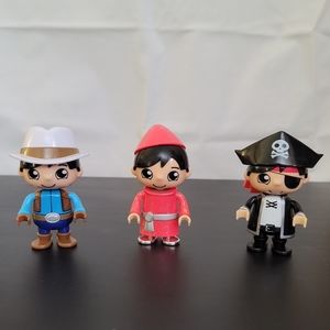 EUC Ryan's World Assorted Figure Toys (Set of 3) Collectible